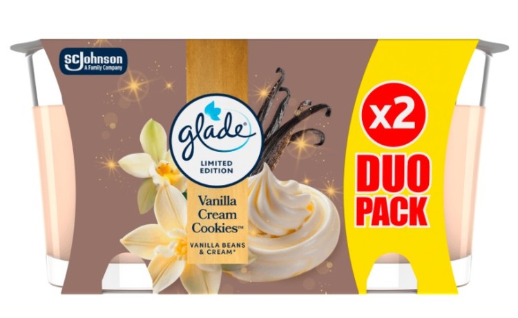 Svíčka Glade W25 Vanila Cream Cookies 2x112g - Drogerie Osvěžovače a svíčky Svíčky vonné, čajové